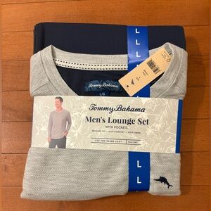Tommy Bahama Gray and Navy Blue Men's Lounge Set